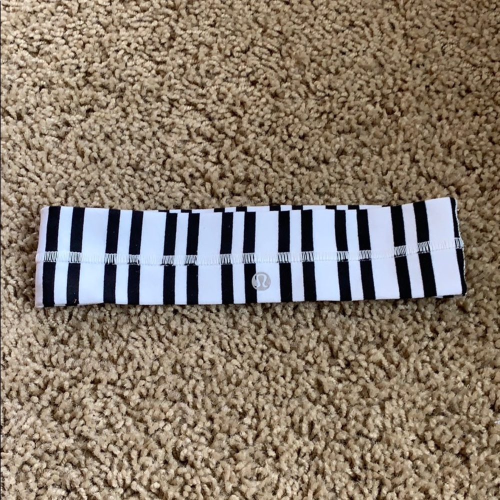Lululemon Black and White Stripe Headband